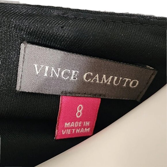 Vince Camuto Dress Womens Size 8 Solid All Black Sleeveless Lace Hem Zip Back - Picture 5 of 7